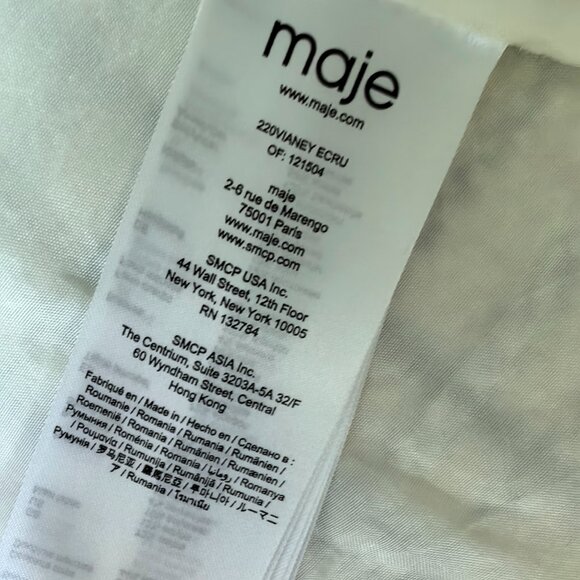 Maje Paris Tweed Check Blazer – Size 36 (Small) - Picture 6 of 7